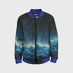 Детский бомбер Облака и черное небо текстура