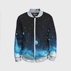 Детский бомбер Синяя светящееся краска