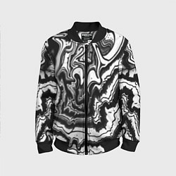 Детский бомбер Закрученные волны - чб абстракция