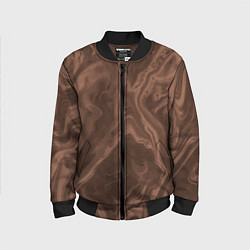 Детский бомбер Коричневый абстракция в точку
