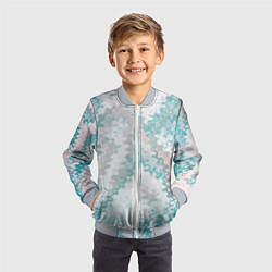 Бомбер детский Серо-бирюзовый абстрактный, цвет: 3D-серый — фото 2