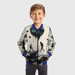 Бомбер детский Сюрреалистичные люди и камни, цвет: 3D-синий — фото 2