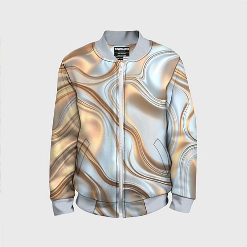Детский бомбер Жидкое белое золото / 3D-Серый – фото 1