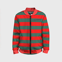 Бомбер детский Полоски Фредди Крюгера, цвет: 3D-красный