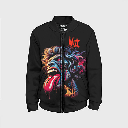 Детский бомбер Mick Jagger - Rolling Stones / 3D-Черный – фото 1