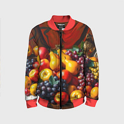 Детский бомбер Фруктовый натюрморт
