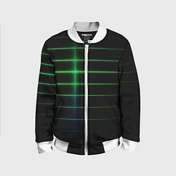 Бомбер детский The line is green and black, цвет: 3D-белый