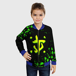 Бомбер детский Doom x fallout кислотное лого, цвет: 3D-синий — фото 2