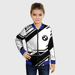 Бомбер детский BMW geometry black, цвет: 3D-синий — фото 2