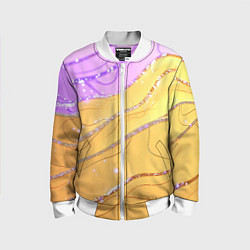 Детский бомбер Фиолетово-золотая текстура с блестяшками