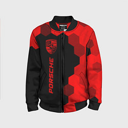 Бомбер детский Porsche - red gradient по-вертикали, цвет: 3D-черный