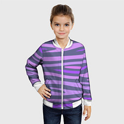 Бомбер детский Лавандовые волны, цвет: 3D-белый — фото 2