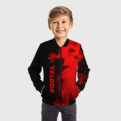 Бомбер детский Portal - red gradient по-вертикали, цвет: 3D-черный — фото 2