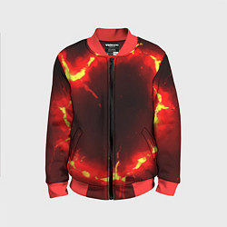 Детский бомбер Красный круг из огня текстура