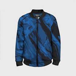 Бомбер детский Тёмный синий абстракция, цвет: 3D-черный