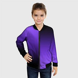 Бомбер детский Чёрно-сиреневый градиент пополам, цвет: 3D-черный — фото 2
