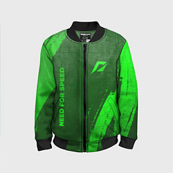 Бомбер детский Need for Speed - green gradient вертикально, цвет: 3D-черный