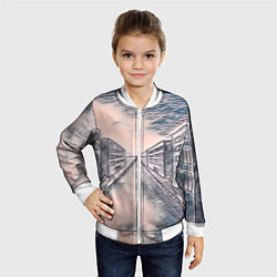 Бомбер детский Сумрачный город, цвет: 3D-белый — фото 2