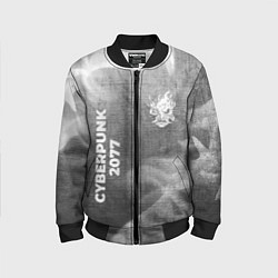Бомбер детский Cyberpunk 2077 - grey gradient вертикально, цвет: 3D-черный