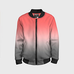 Бомбер детский Бледный красно-серый градиент, цвет: 3D-черный