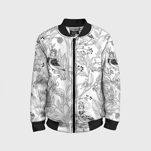 Детский бомбер Птицы Сирин / 3D-Черный – фото 1