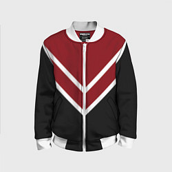 Детский бомбер Красный с чёрным и белые полосы