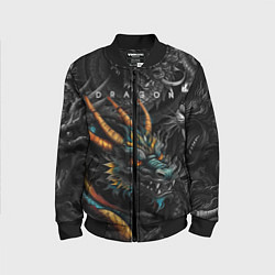 Бомбер детский Японский дракон татуировка, цвет: 3D-черный