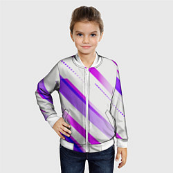 Бомбер детский Color white pink, цвет: 3D-белый — фото 2