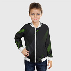 Бомбер детский Color black green, цвет: 3D-белый — фото 2