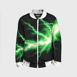 Бомбер детский Lightning green, цвет: 3D-белый
