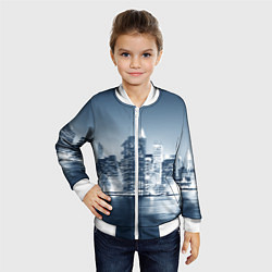 Бомбер детский New York город, цвет: 3D-белый — фото 2