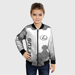 Бомбер детский Lexus - white gradient вертикально, цвет: 3D-черный — фото 2