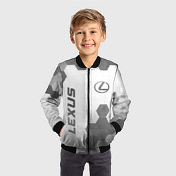 Бомбер детский Lexus - white gradient вертикально, цвет: 3D-черный — фото 2