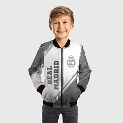 Бомбер детский Real Madrid - white gradient вертикально, цвет: 3D-черный — фото 2