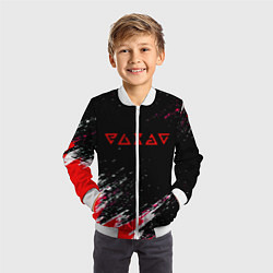 Бомбер детский Ведьмак текстура краски, цвет: 3D-белый — фото 2
