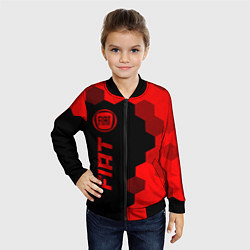 Бомбер детский Fiat - red gradient по-вертикали, цвет: 3D-черный — фото 2