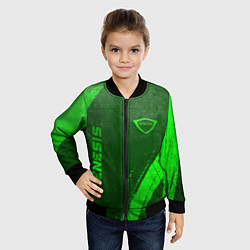 Бомбер детский Genesis - green gradient вертикально, цвет: 3D-черный — фото 2