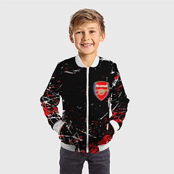 Бомбер детский Арсенал штрихи красок, цвет: 3D-белый — фото 2