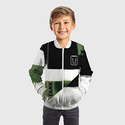 Бомбер детский Tank логотип машины, цвет: 3D-белый — фото 2