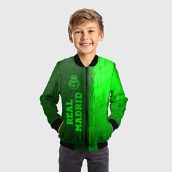 Бомбер детский Real Madrid - green gradient по-вертикали, цвет: 3D-черный — фото 2
