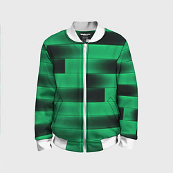 Бомбер детский Color green square, цвет: 3D-белый
