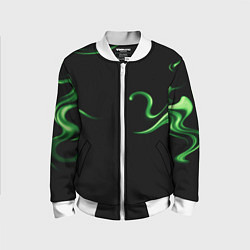 Бомбер детский The color is light green abstraction, цвет: 3D-белый