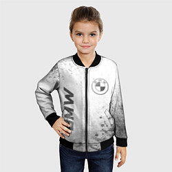 Бомбер детский BMW - white gradient вертикально, цвет: 3D-черный — фото 2