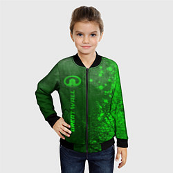 Бомбер детский Great Wall - green gradient по-вертикали, цвет: 3D-черный — фото 2