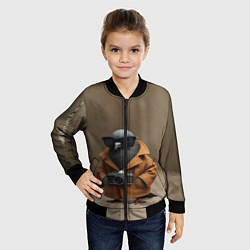 Бомбер детский Шпиониро Голубиро мем, цвет: 3D-черный — фото 2