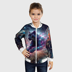Бомбер детский Космическая пантера - нейроарт, цвет: 3D-белый — фото 2