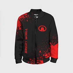 Бомбер детский Great Wall - red gradient вертикально, цвет: 3D-черный