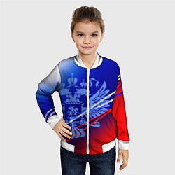 Бомбер детский Герб России и градиент бело-сине-красный, цвет: 3D-белый — фото 2