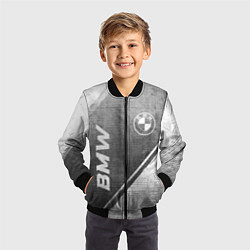 Бомбер детский BMW - grey gradient вертикально, цвет: 3D-черный — фото 2