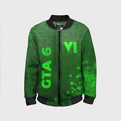 Бомбер детский GTA 6 - green gradient вертикально, цвет: 3D-черный